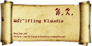 Wölfling Klaudia névjegykártya