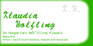 klaudia wolfling business card